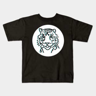 Tiger Face Portrait Glitch Kids T-Shirt